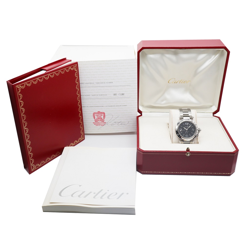 カルティエ Cartier パシャC メリディアン GMTビッグデイト W31049M7 【中古】